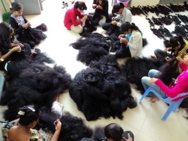 scale production of the raw Southeast Asian hair vendor in Cambodia